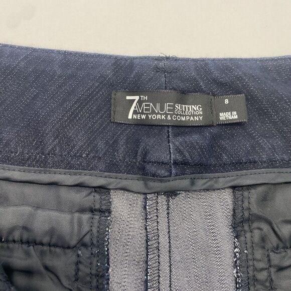7th Avenue New York &‎ Company Women’s Stretch Chino Shorts Size 8 Blue Pockets - Picture 8 of 15